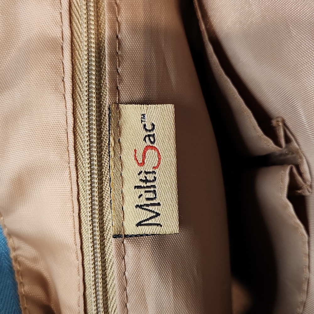 Multisac vegan blue crossbody bag. Size 10 X 9". - Picture 7 of 11